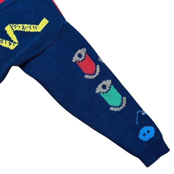 VTG Sweater Loft Women’s Knit Cardigan Sweater Sewing Seamstress Patchwork Small - Picture 13 of 16